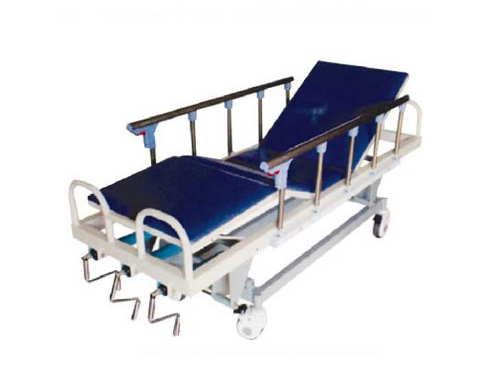 D40-不銹鋼三搖升降搶救床 ABS床板、翻轉護欄、三搖升降搶救床